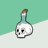 Skull Candle Brooch Skull Hellfire Enamel Pin