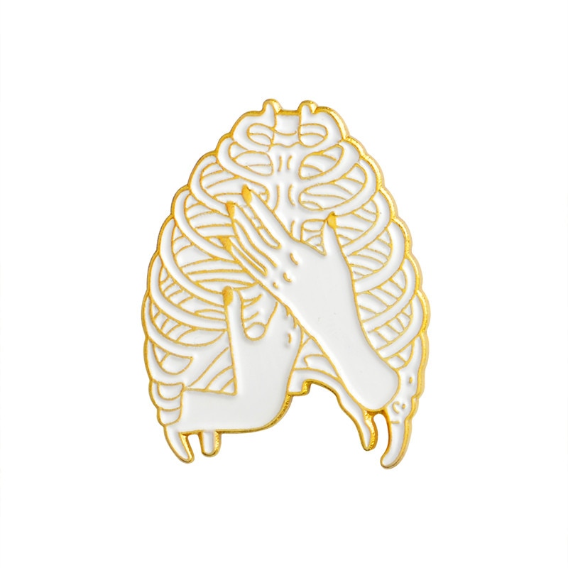 Skeleton Devil Enamel Pin Button