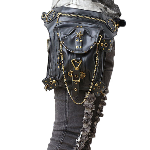 Gothic Leather Waist Pack / Drop Leg Belt Bag – Skulls Expo