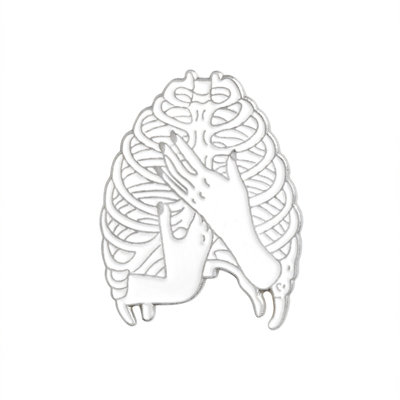 Skeleton Devil Enamel Pin Button