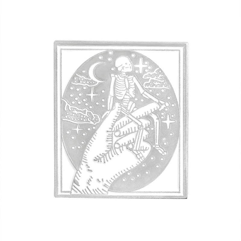 Skeleton Devil Enamel Pin Button