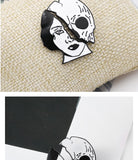 Cool Gothic Half Beauty Half Skull Enamel Pin / Brooch