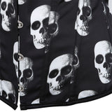 Gothic Skull Print Lace Up Boned Overbust Corset
