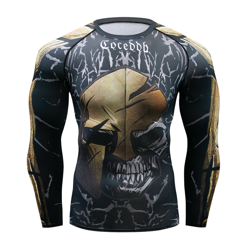 2020 Fitness Running Shirt *Rashguard Male  *Compression Long Sleeve  *Bodybuilding T Shirt *Skull 3D Print 3D T Shirt Top