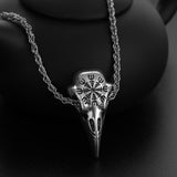 Stainless Steel Crow Skull Pendant Necklace