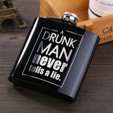 6 OZ Black *Skull Stainless Steel Hip Flask  *Custom Made