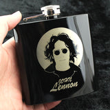 6 OZ Black *Skull Stainless Steel Hip Flask  *Custom Made