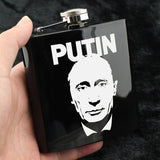 6 OZ Black *Skull Stainless Steel Hip Flask  *Custom Made