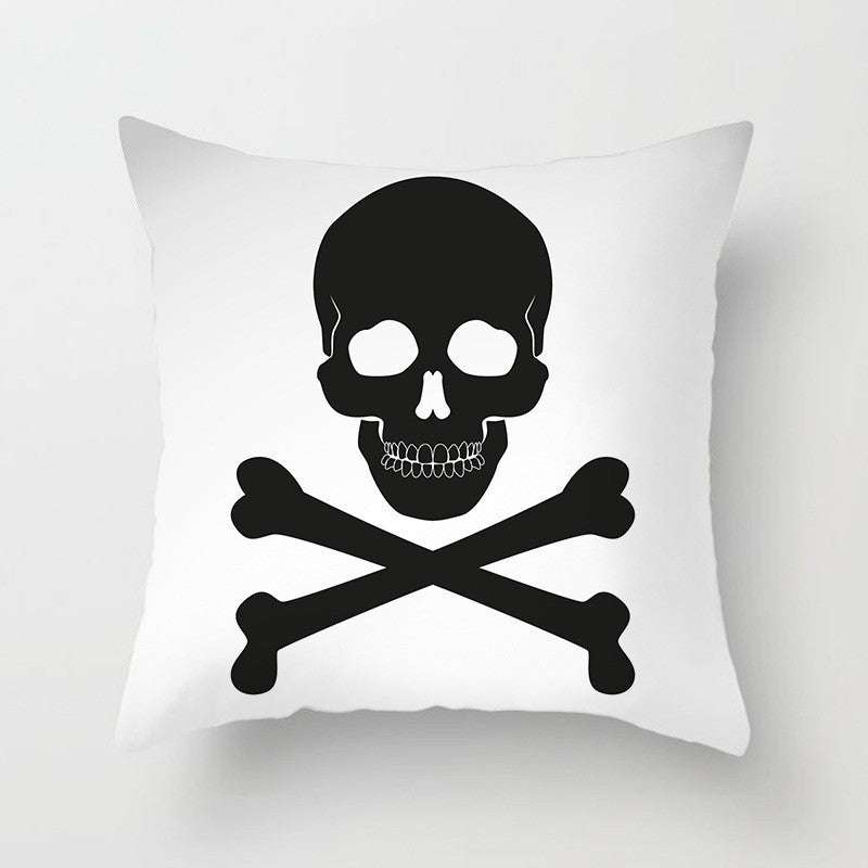 Sugar Skull Printed Cushion Cover Nightmare Before Christmas Horrible Skeleton Pillow Case Cojines Decorativos Para Sofa 40605