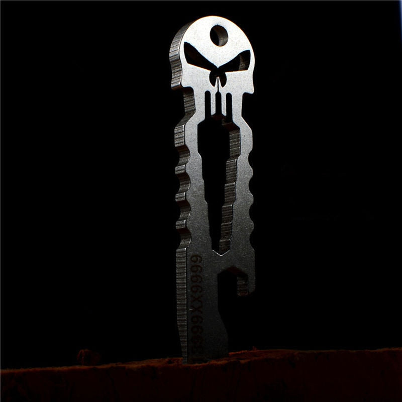Punisher EDC Multi Function Tool Keychain *Screwdriver *Bottle Opener  *Key Chain Ring Holder 