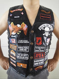 Mens Black Genuine Leather Motorcycle Vest