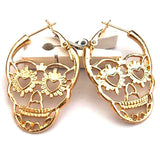 Steampunk Silver Color Skull Stud Earrings Vintage Retro Hollow Skeleton Piercing Ear Gothic Punk Jewelry