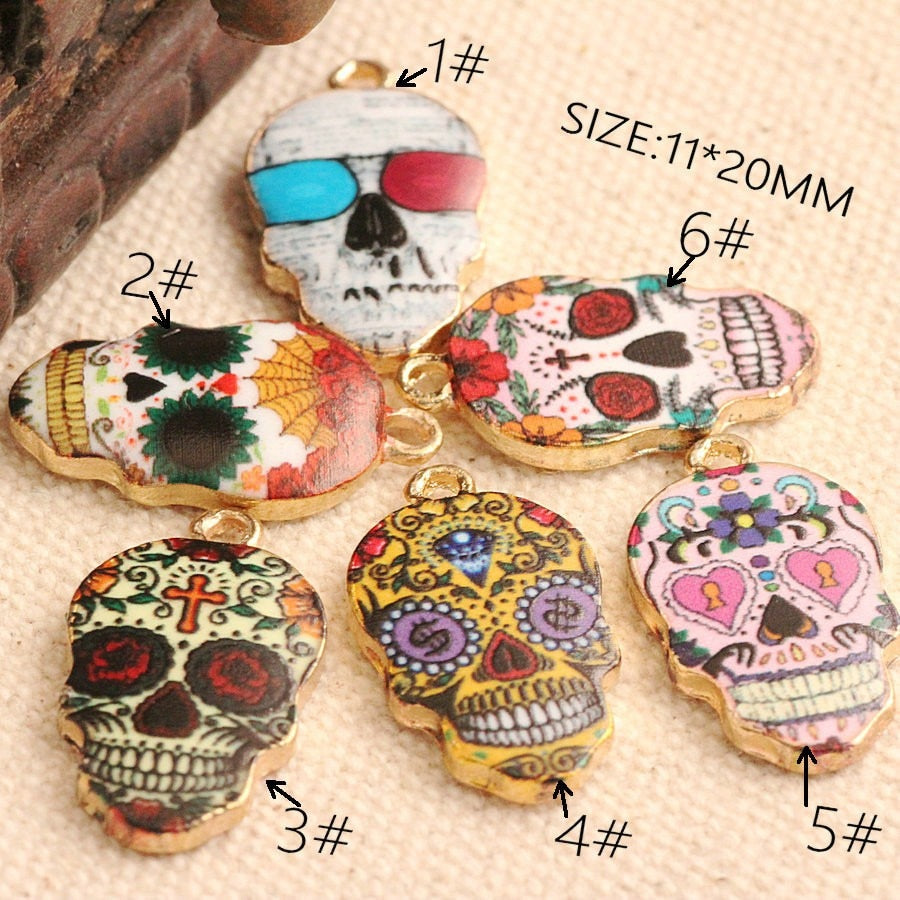 Women's Earrings Collection 2019 Sugary-sweet whimsical skull Earrings celebrate Mexican Day of the Dead Halloween Sugar Skull Earring