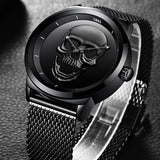 Men Watch Top Brand Casual Fashion 3D Skull Stainless Steel Waterproof Military Sports man Wriswatch Relogio Masculino