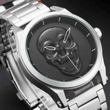 Luxury Skull Men Watches Steampunk  reloj hombre Engrave Stainless Steel Quartz Mens Creative Male Wrist Clock Relogio Masculino