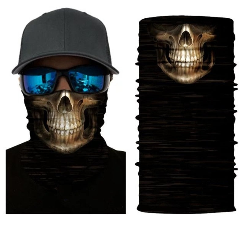 3D Seamless Skull Bandana  Covid Mask