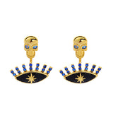 Women's Stud Earrings Jewellery - Gold & Black Studs