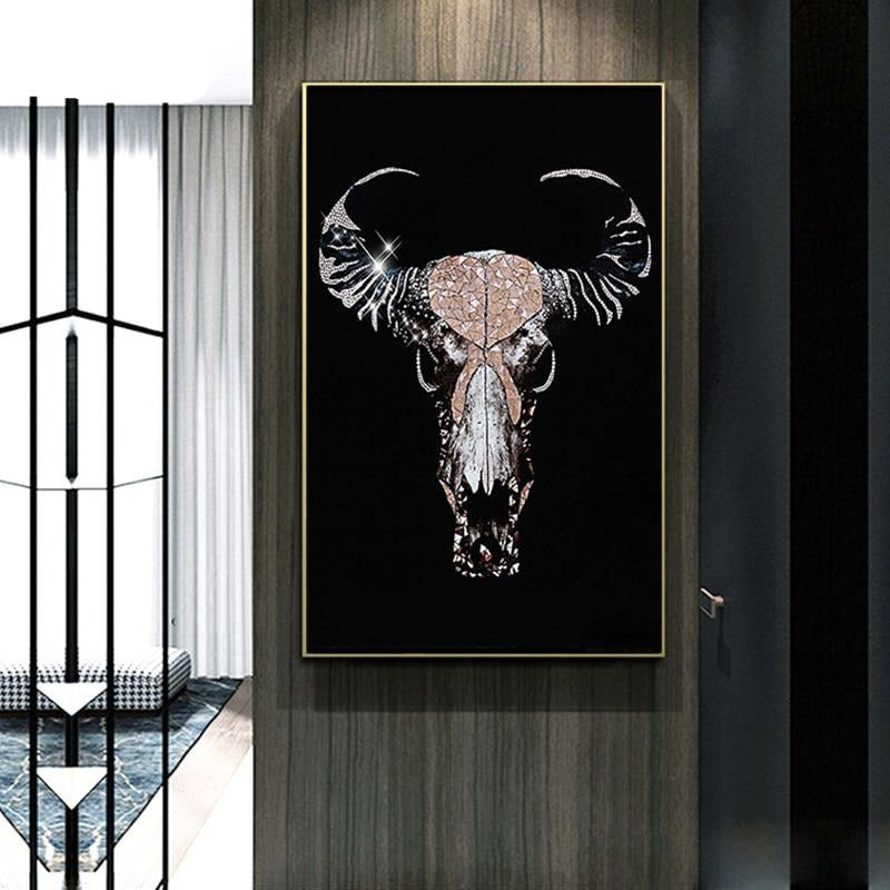 Modern Fashion Cool Skeleton Decoration Posters and Prints Canvas Art Painting Wall Pictures for Living Room Hallway Home Deccor