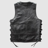 4XL Men's Genuine Leather Vest *Metal Chain *Biker Vest *Motorcycle Sleeveless Jackets