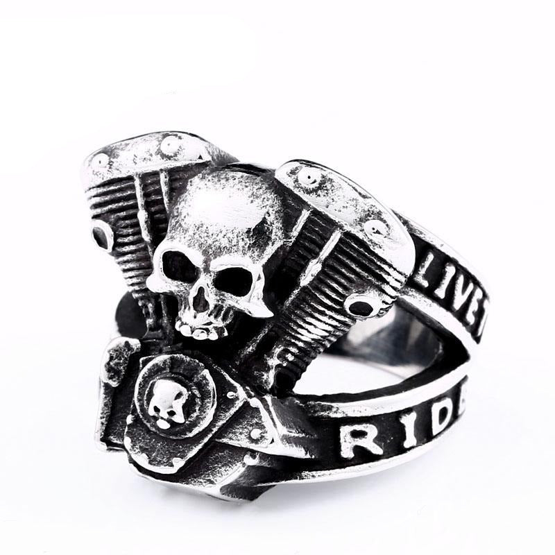 BEIER new arrive 316L Stainless Steel ring high quality  Punk skull biker for men fashion Jewelry gift BR8-668