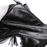 Women's Genuine Leather Tassels Skull Handbag Women Luxury Rock Rivet Punk Shoulder Bag Black Sheepskin Messenger Travel Bag B547