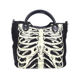 Luminous Gothic Skeleton Bones  Casual Tote (Black)