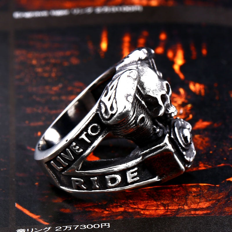 BEIER new arrive 316L Stainless Steel ring high quality  Punk skull biker for men fashion Jewelry gift BR8-668