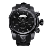 Steampunk Big Dial Skull Mens 3D Rotating Watch with Silicone Strap