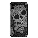 Skull Phone Case For iPhone  Soft Silicone Black  Cover