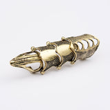 Double Finger Ring Knuckle Armour Full Finger Ring Gothic Punk Silvery Ghost Rings Men Brinco 2004