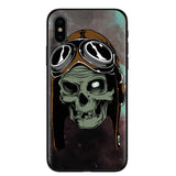 Skull Phone Case For iPhone  Soft Silicone Black  Cover