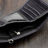 Men's Leather Wallet Biker Trucker Zipper Card Holder Purse w/ Safe Chain