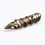 Double Finger Ring Knuckle Armour Full Finger Ring Gothic Punk Silvery Ghost Rings Men Brinco 2004