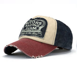 Denim Cotton Distressed Motorcycle Caps