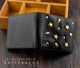 Mens Womens High Quality *Skull *Star 8Real Leather Wallet