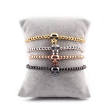 Skull Charm Bracelet Collection copper bead Braided men skeleton bracelets & bangles for women Jewelry