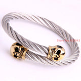 Stainless Steel Twisted Skull Bracelet Cuff