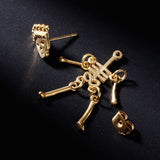 Earrings Skull Skeleton Man Women Jewelry Charms Personality Hollow Vintage Fashion Creative Hip Hop Ear