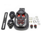 Motorcycle Skull Rear Brake Plate Tail Turn Signal Light For Harley Bobber Chopper Black