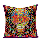 Colorful Square Cushion Covers  *Distinctive Sugar Skull Decor for your Living Room or Bedroom
