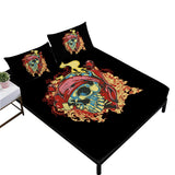 Sugar Skull With Flowers Print *Fitted Sheet *Day of the Dead Skeleton