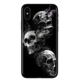 Fashion Retro Style Flower Skull Phone Case For iphone X 8 8Plus 7 7Plus 6 6S Plus SE 5 5S Soft Silicone Black Back Cover Coque