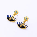 Women's Stud Earrings - Gold & Black Studs