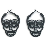 Steampunk Silver Color Skull Stud Earrings Vintage Retro Hollow Skeleton Piercing Ear Gothic Punk Jewelry