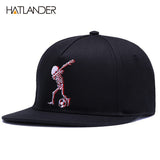 Cotton Baseball Snapback Cap Embroidered Skeleton doing "The Bolt"