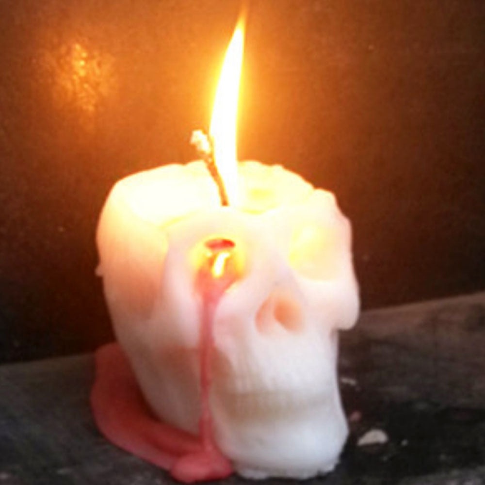 Skull Head Smokeless Skeleton Candle