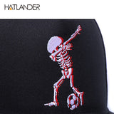 Cotton Baseball Snapback Cap Embroidered Skeleton doing "The Bolt"