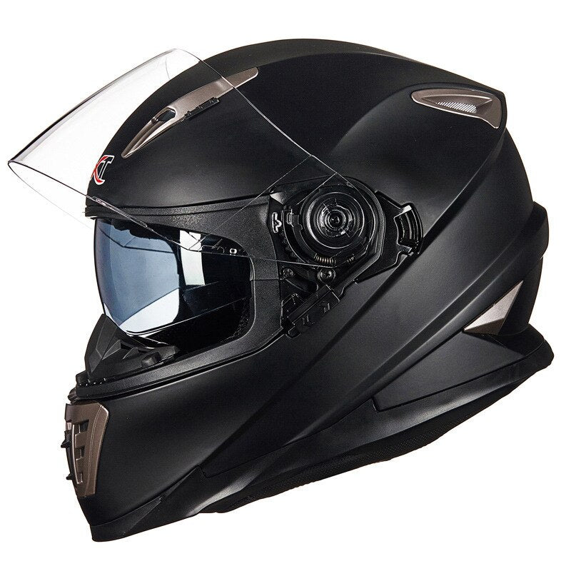 GXT SKULL Moto helmet winter Double visor Men motorcycle full face helmets motorbike M L XL size Racing helmet