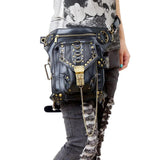 Norbinus Skull Retro Rock Waist Bags Gothic Shoulder Messenger Bags Men Women Leather Waist Fanny Pack Holster Drop Leg Belt Bag