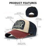 Vintage Washed Denim Cotton Distressed Motorcycle Caps Baseball Hat Face Mask Snapback Motorbike Dad Hat Moto Biker Riding Caps